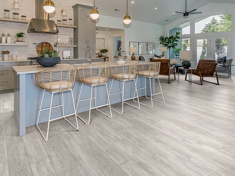 stools at bartop on laminate floor